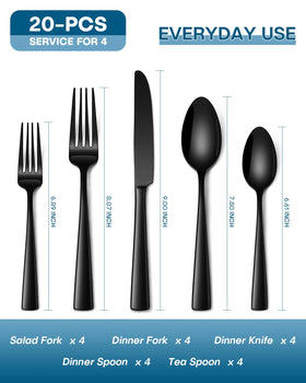 Stapava 20-piece set dinner forks with balanced weight and sleek handles.
