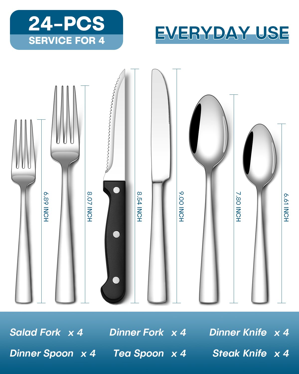 Stapava 24-piece dinner forks with mirror finish for elegant table settings.