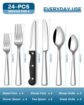 Stapava 24-piece dinner forks with mirror finish for elegant table settings.