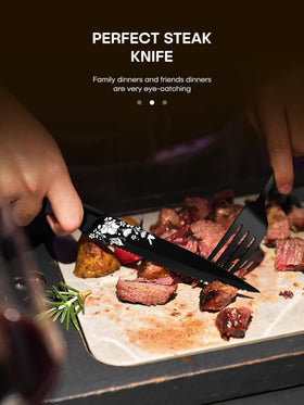 Stapava eight steak knives included for precise slicing during meals.
