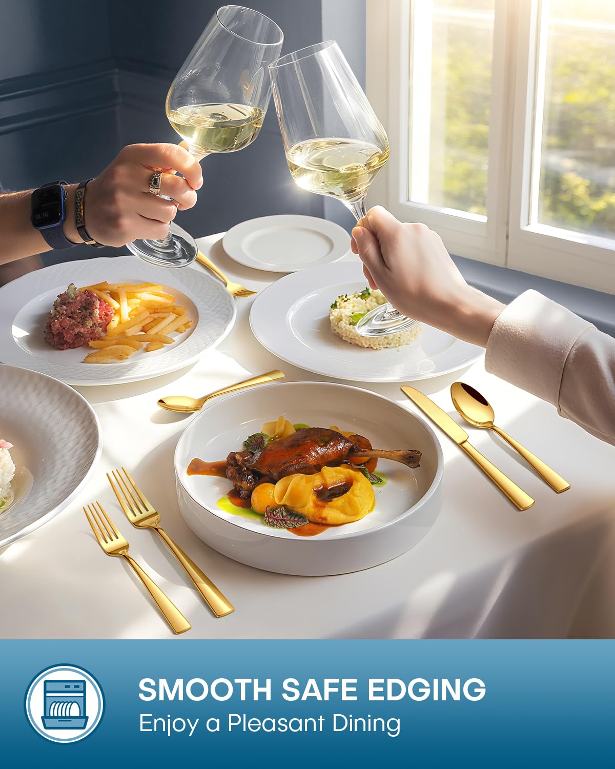 Stapava mirror-finish table setting highlighting modern cutlery design