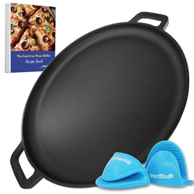 StarBlue 16-inch pizza pan with even-heat round griddle for crispy crusts.