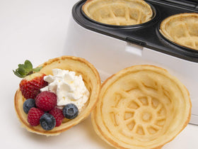 StarBlue dual waffle cups design, cooks two servings at once.