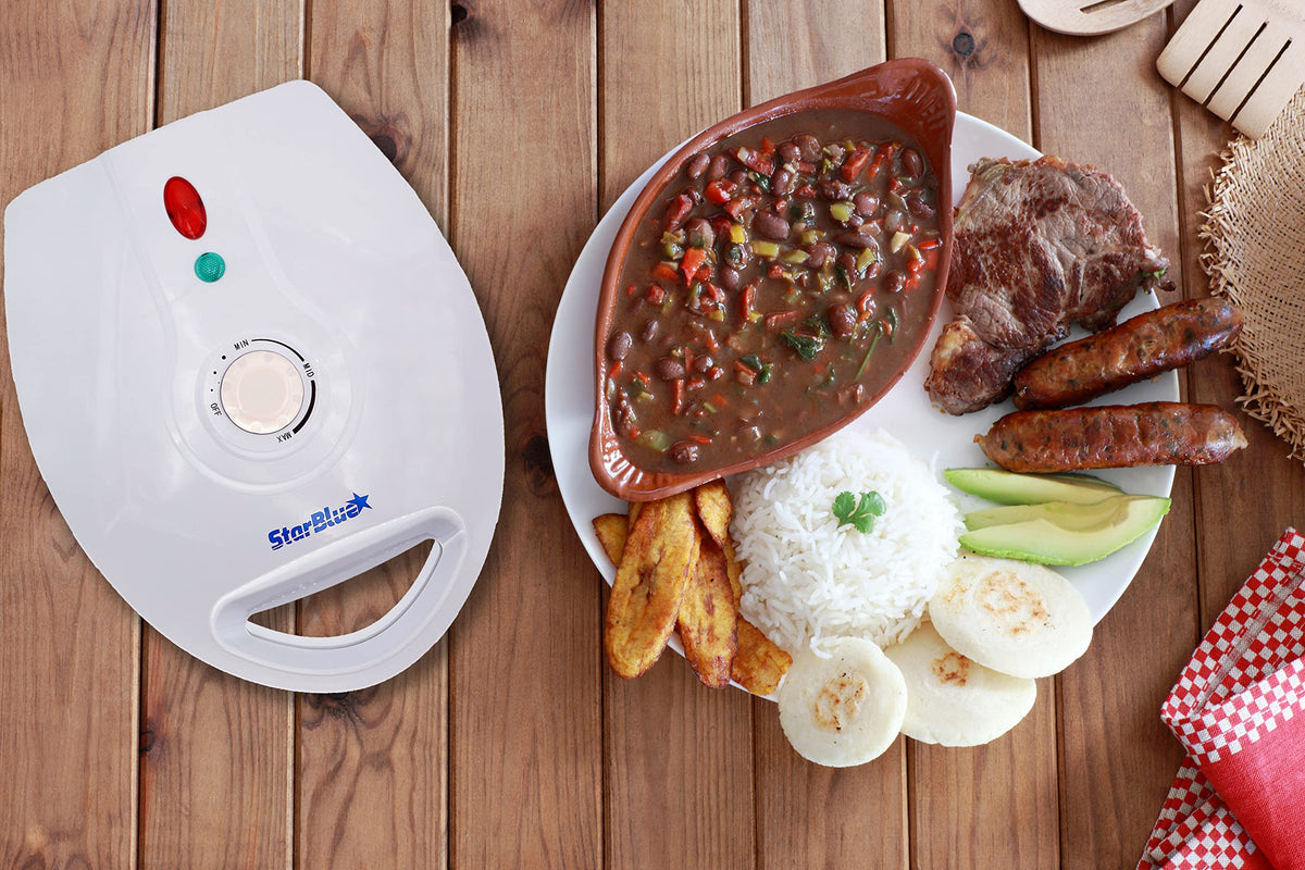 StarBlue electric arepa maker can cook five arepas at once