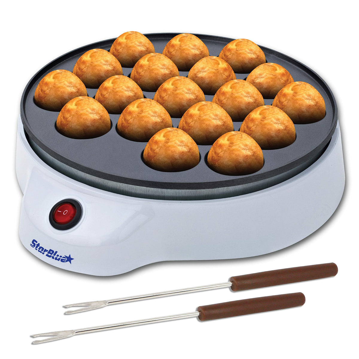 StarBlue Takoyaki Maker front view highlights compact, portable design for kitchens.