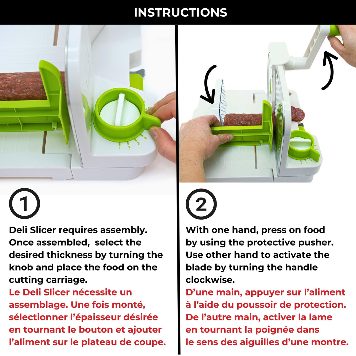 Starfrit Deli Slicer detachable parts simplify cleaning and storage.