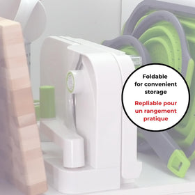 Starfrit Deli Slicer foldable design fits compact kitchens and easy nesting.