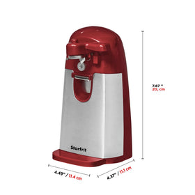Starfrit MightiCan 3-in-1 use: bottle, can, and blade sharpening in one.