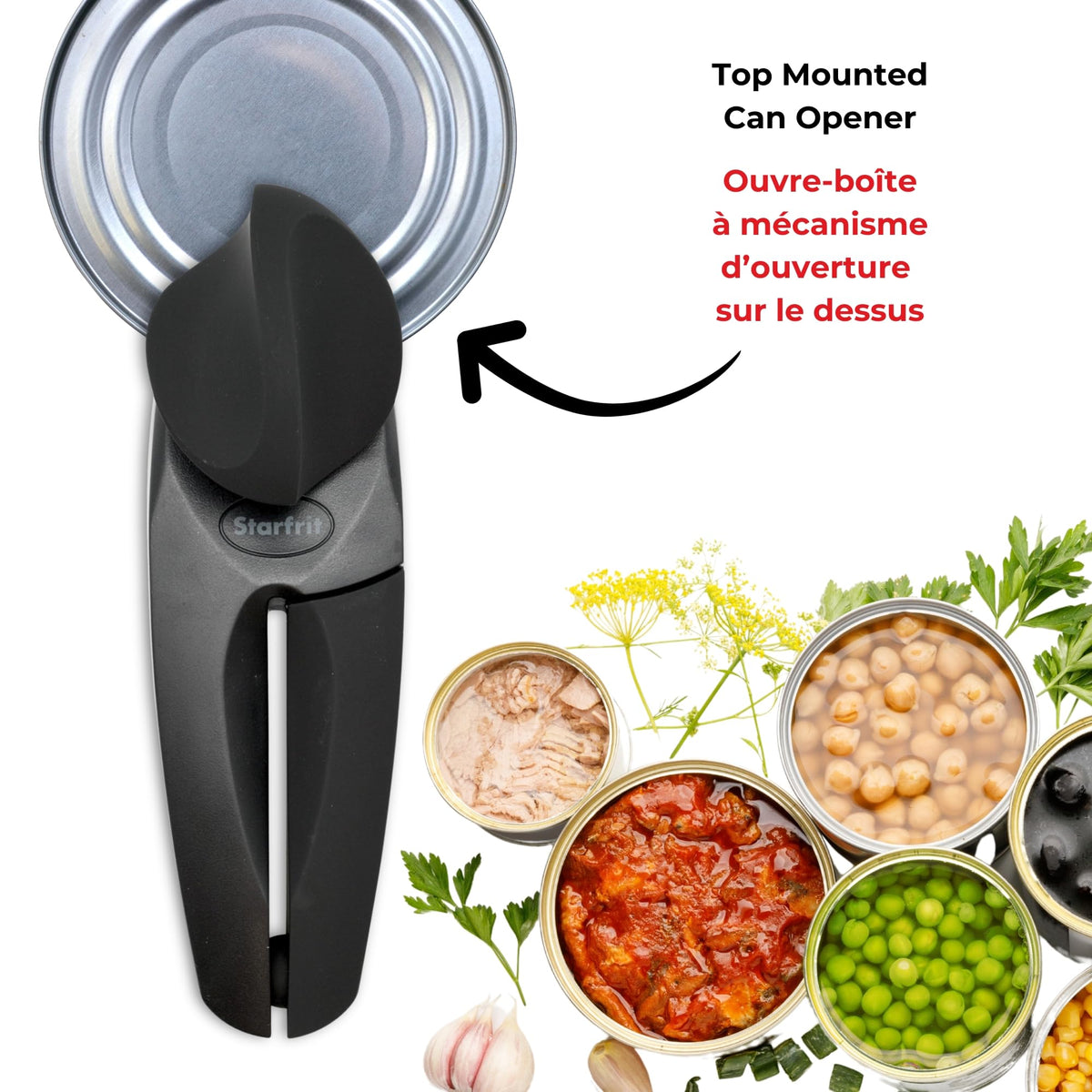 Starfrit MightiCan left-right-handed design supports ambidextrous use