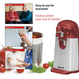 Starfrit MightiCan ergonomic design supports arthritic hands during use.