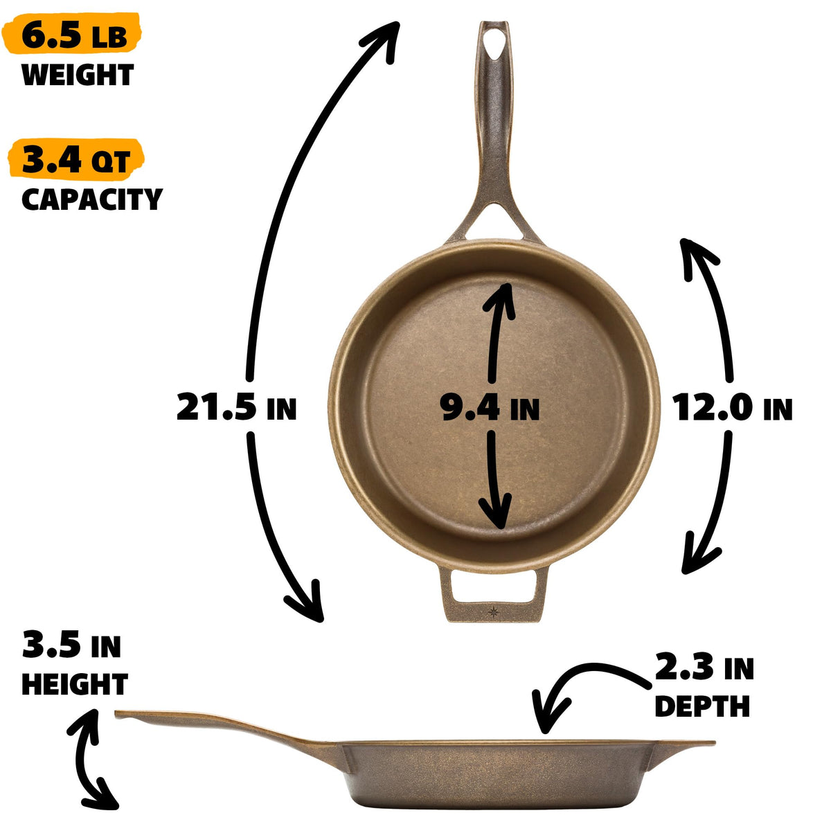 Stargazer skillet versatile for oven to stovetop cooking.
