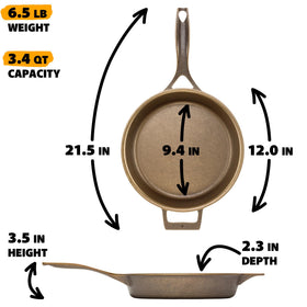 Stargazer skillet versatile for oven to stovetop cooking.