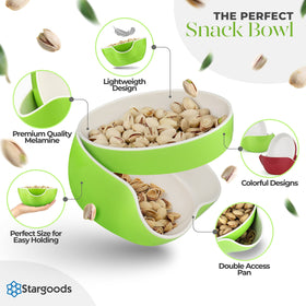 Stargoods Double Peanut Bowl helps organize nuts and seeds during gatherings.