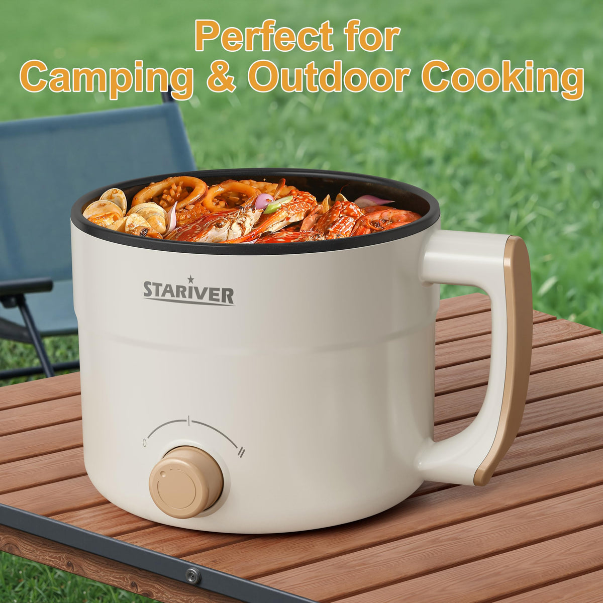 Stariver 1.5L hot pot dorm life-ready design for college care packages.