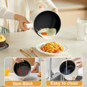 Stariver 1.5L hot pot non-stick interior highlights easy cleaning after saucy dishes.