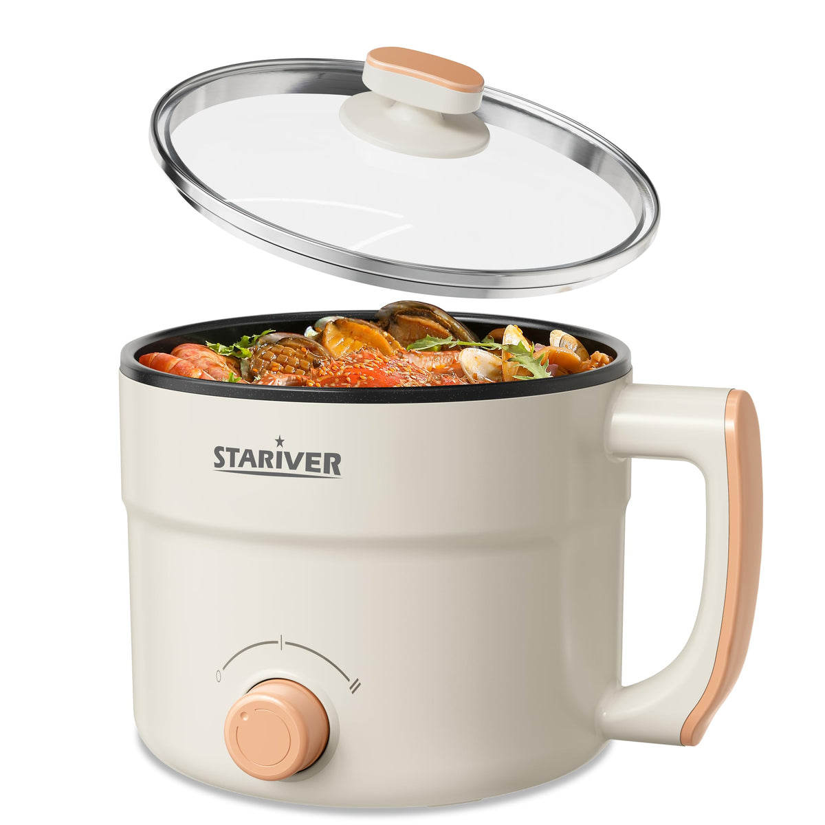 Stariver 1.5L hot pot top view, ideal for quick dorm meals.