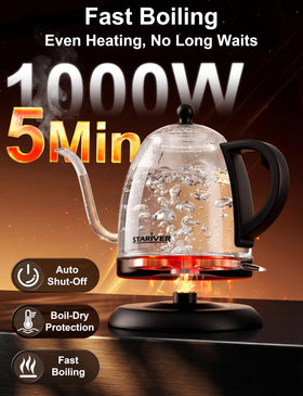Stariver ergonomic cool touch handle provides secure grip while pouring