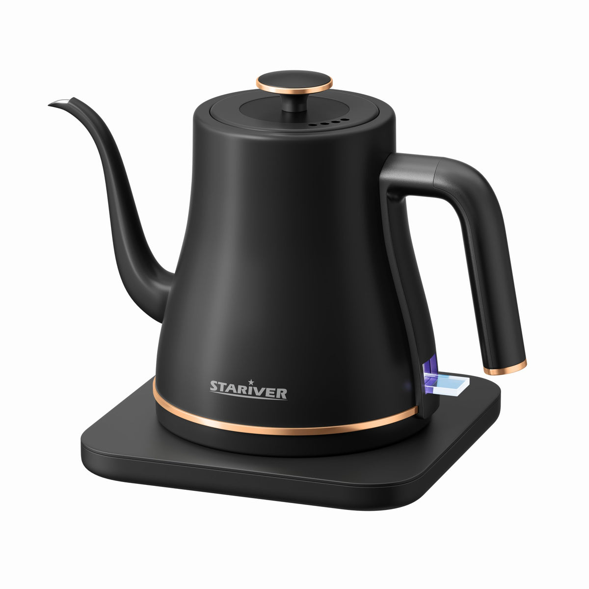 Stariver gooseneck kettle spout close-up for precise pouring.