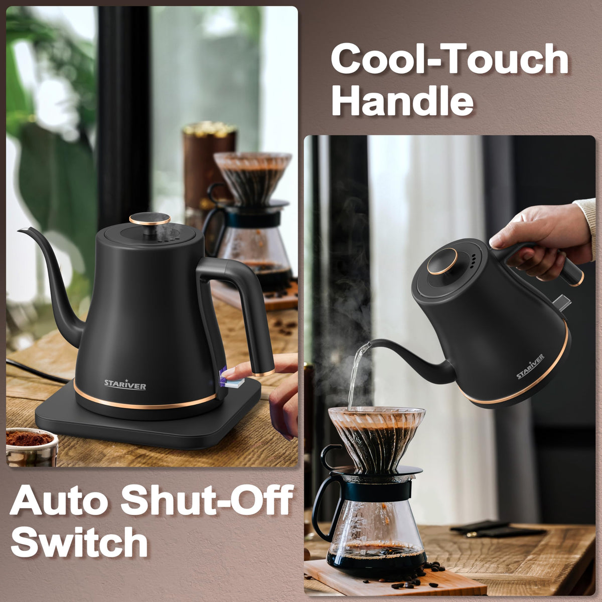 Stariver gooseneck pour-over setup enabling steady flow.