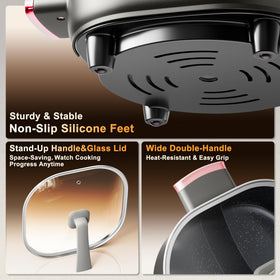 Stariver non-slip feet keep the pot steady during use.