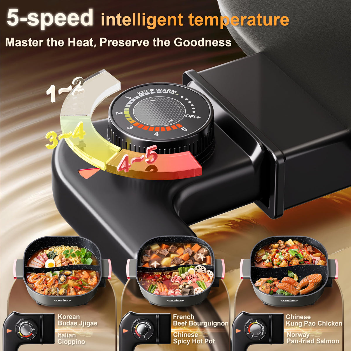 Stariver non-stick inner pot easy cleaning after meals.
