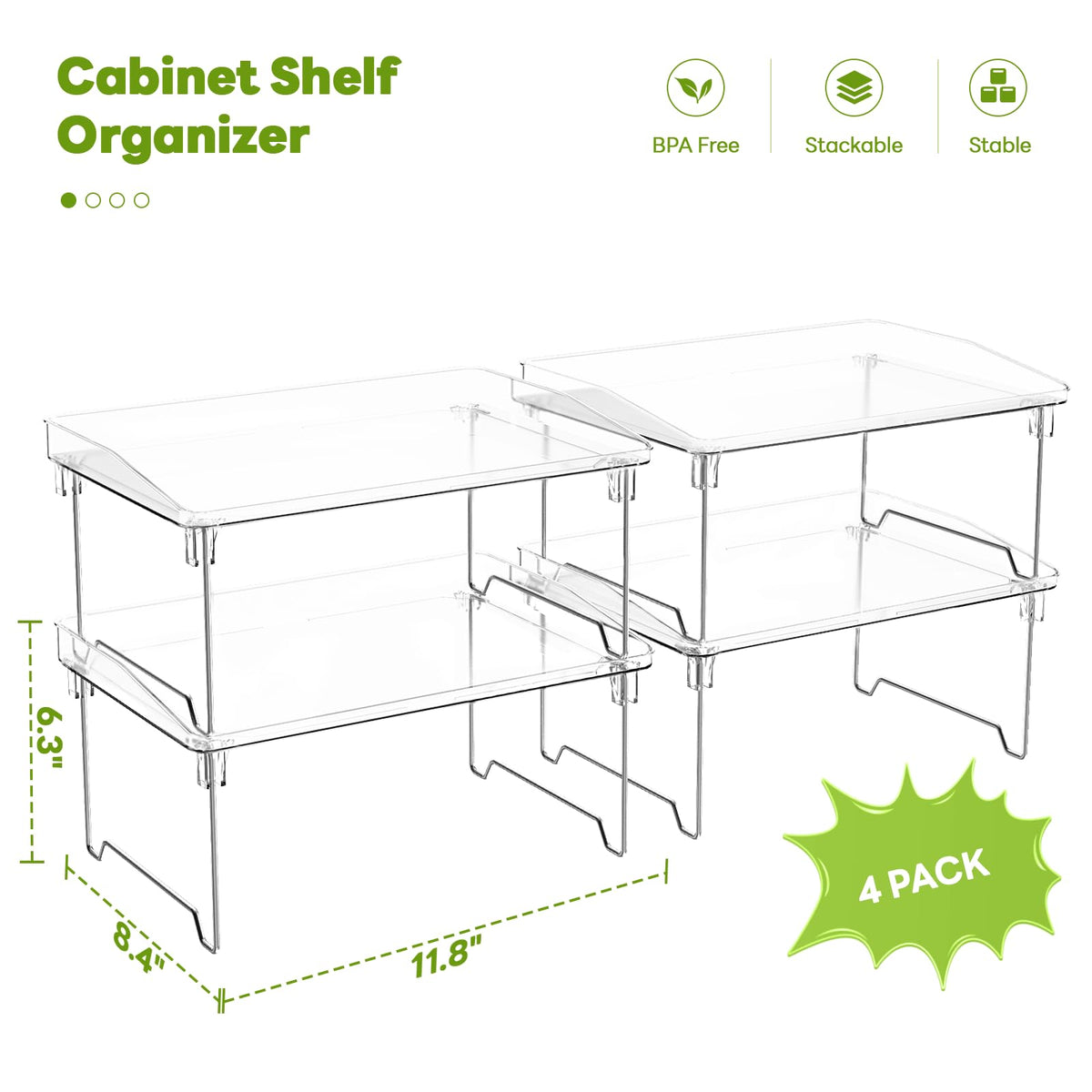 STARLATTA foldable stackable shelf showing double layer storage.