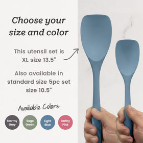 Visible heavy-duty steel core adds durability to everyday cooking.