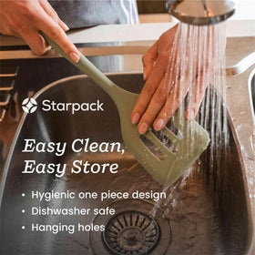 StarPack Home Stir and Serve silicone mixing spoon ready for turning sauces