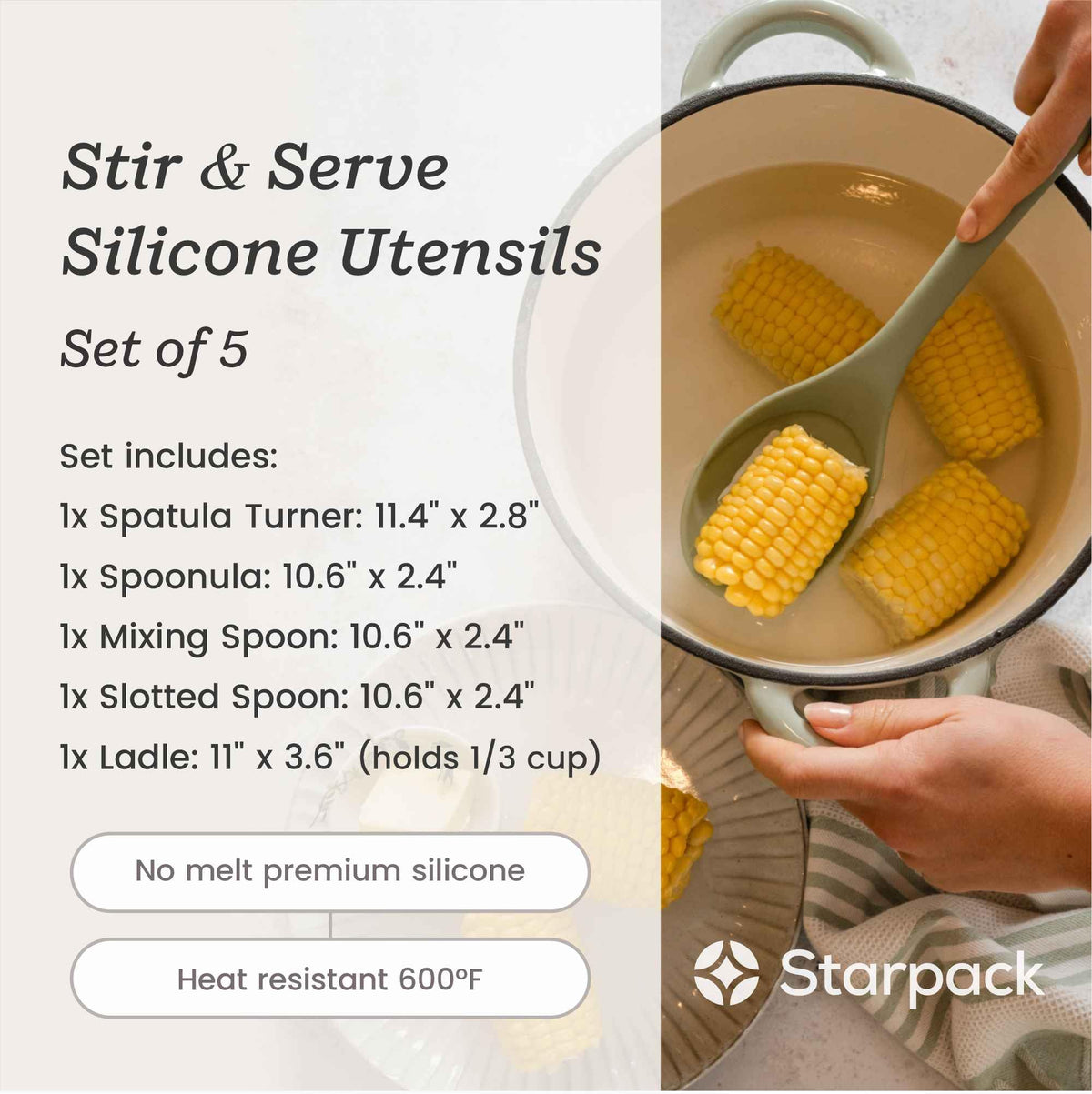 StarPack Home silicone soup ladle serving soups with precision