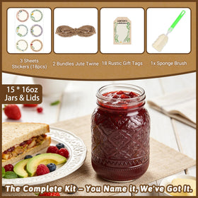 STARSIDE 16oz embossed mason jar meal prep for overnight oats and yogurt