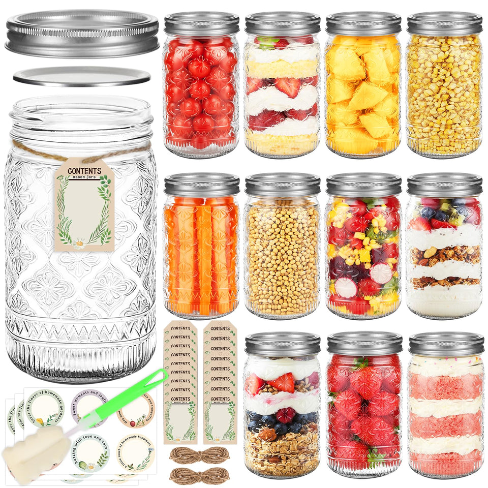 Starside 32oz mason jar with lid, clear glass for easy meal prep and pantry organization.