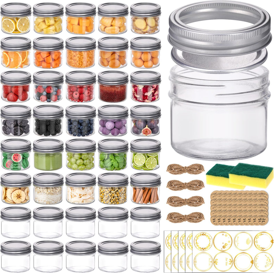 Starside 4 oz mason jar with airtight lid and band for fresh preserves.
