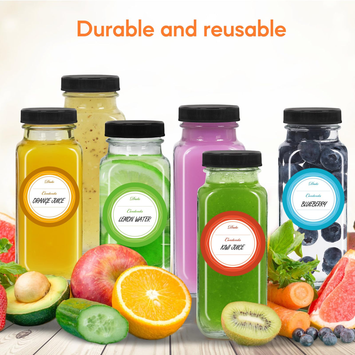 STARSIDE 6-pack set with lids and labels facilitates organized kitchen prep
