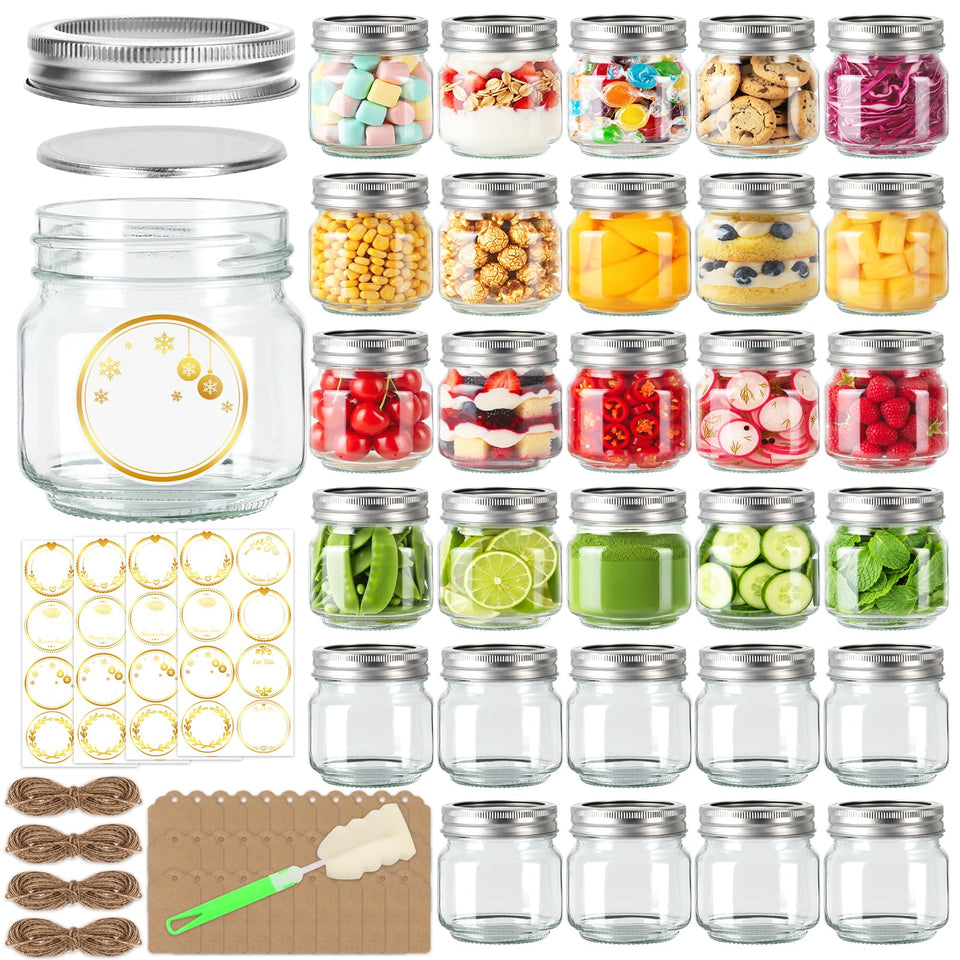 STARSIDE 8oz mason jar with airtight lid preserves freshness and keeps contents clear.