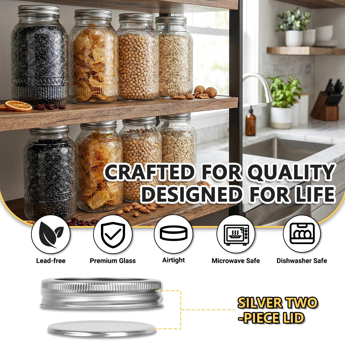 STARSIDE jar ideal for fermenting kimchi or sauerkraut.