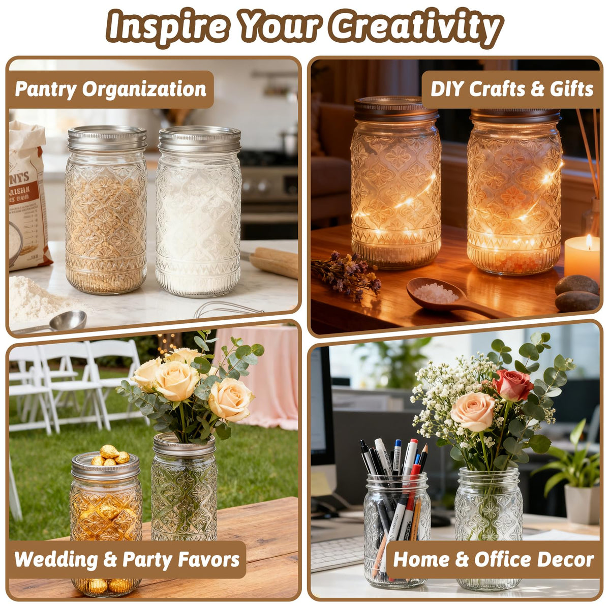 Starside 32oz jar used as a stylish vase or party favor.