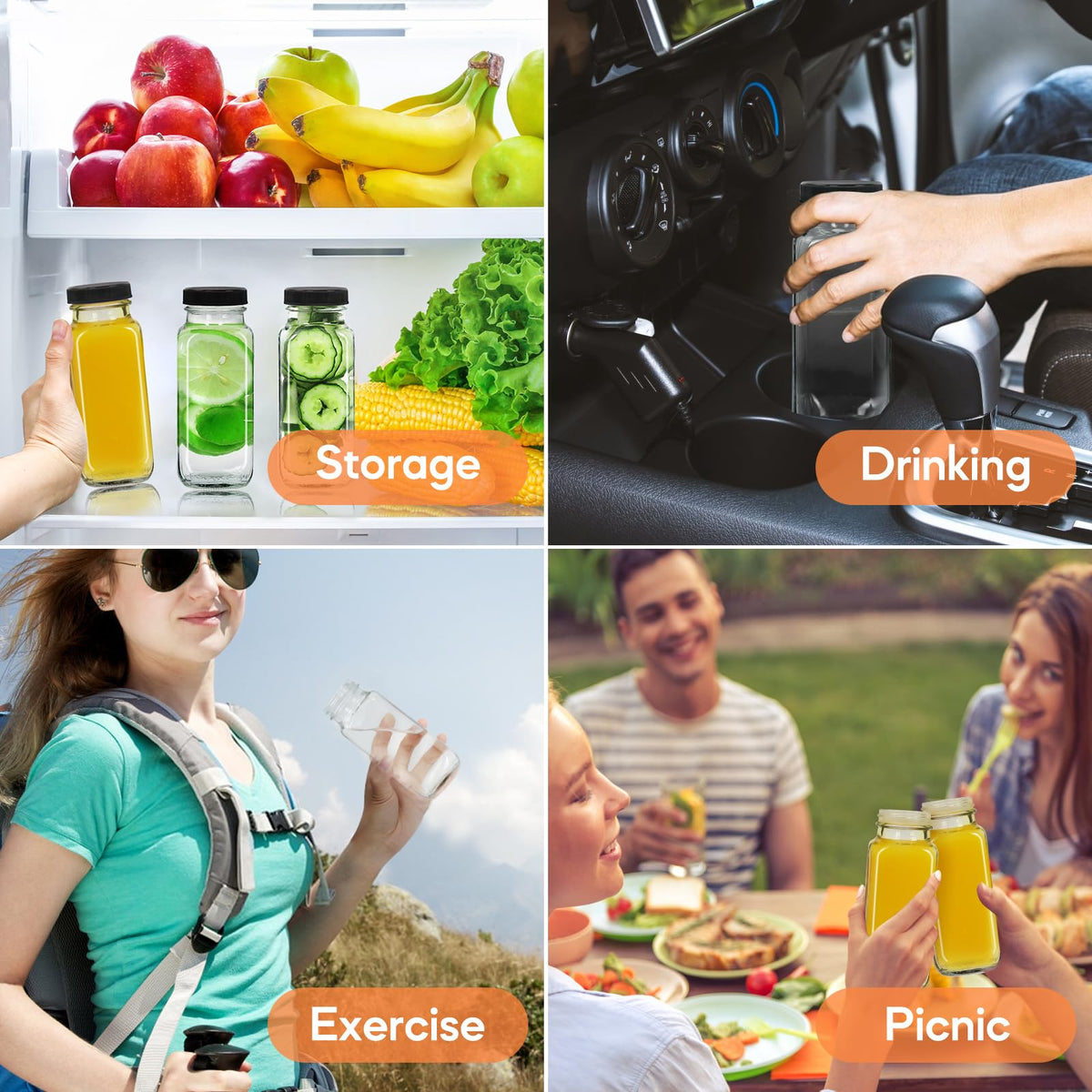 STARSIDE portable jars fit car cup holders for beverages on the move