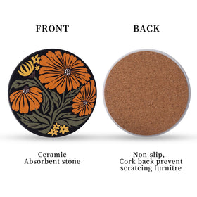 Staruby cork-backed coasters provide non-slip stability for hot beverages.