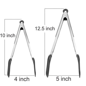 Staruby 12-inch stainless steel tongs with locking handle ideal for grilling