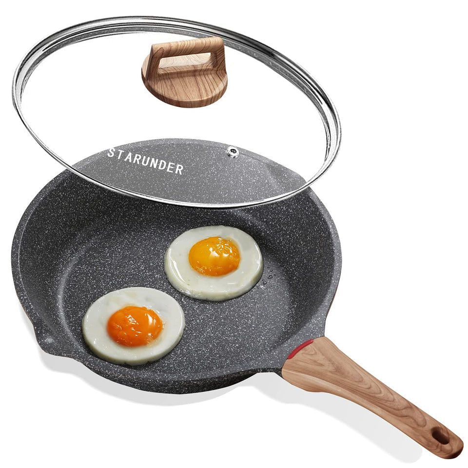 Starunder induction skillet with lid for even browning and easy cleanup.