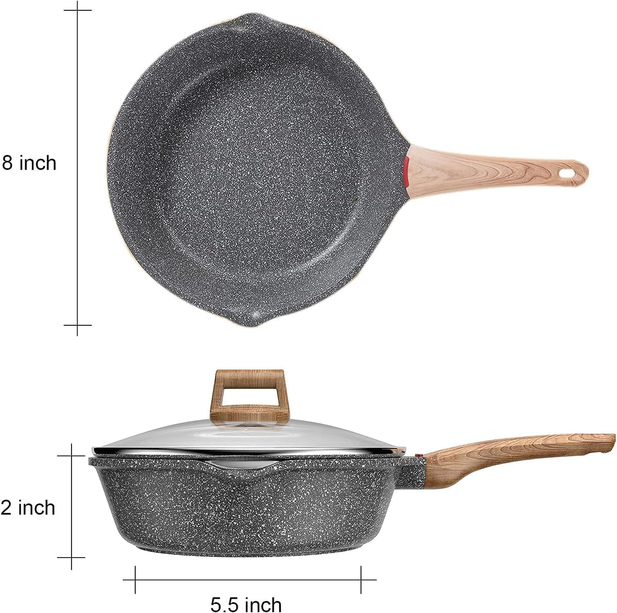 Starunder compatible skillet works on induction, gas, halogen, and electric stoves.