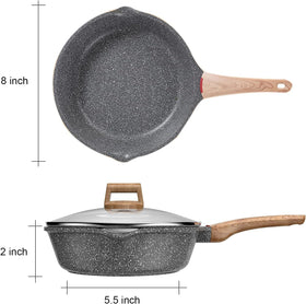 Starunder compatible skillet works on induction, gas, halogen, and electric stoves.