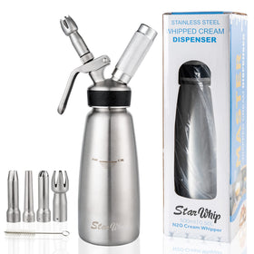 StarWhip seamless stainless canister highlights durability for daily kitchen use.