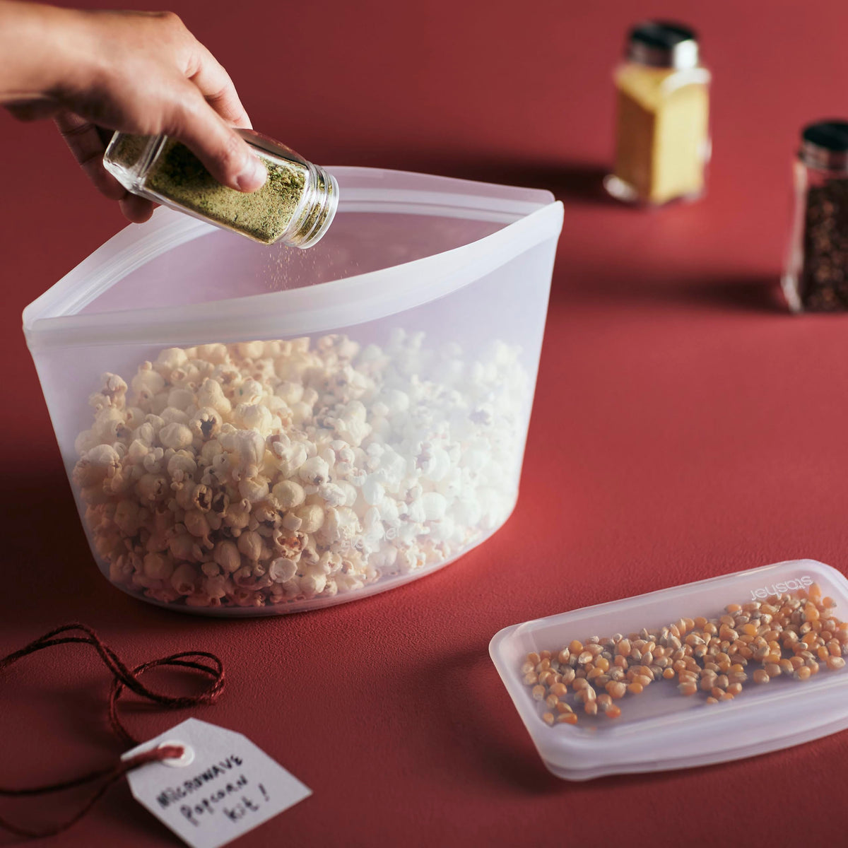 Stasher 8-cup bowl demonstrates versatile, large-capacity storage.