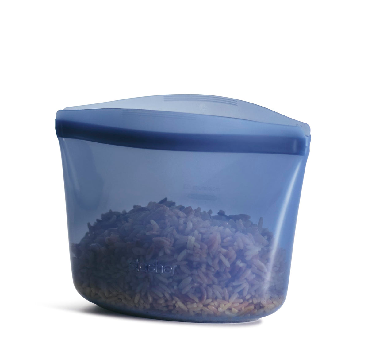 Stasher bag with Pinch-Loc seal keeps liquids secure for on-the-go meals.