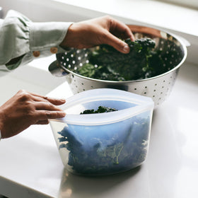 Stasher 4-cup clear bowl for family-sized portions and batch cooking