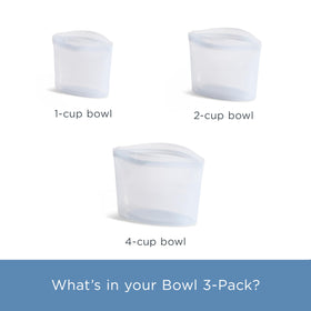 Dishwasher-safe silicone bowls simplify cleaning after meals