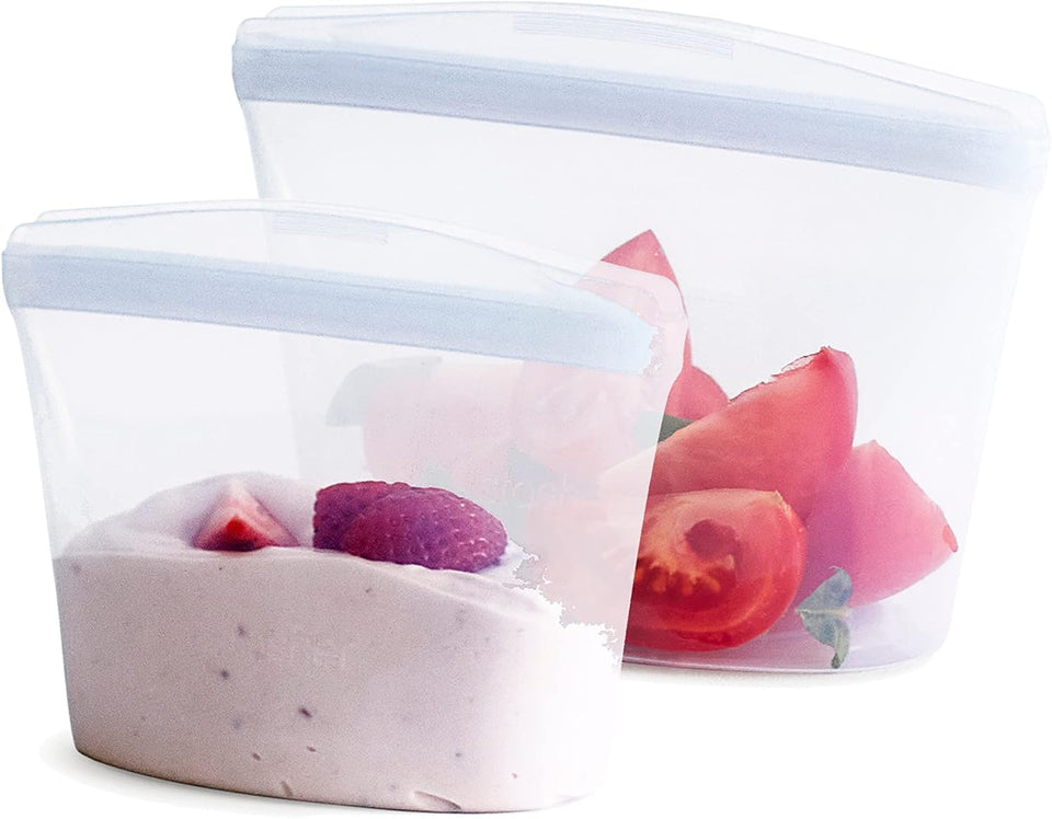 Stasher clear bowl 1-cup with leak-free Pinch-Loc seal for meal prep