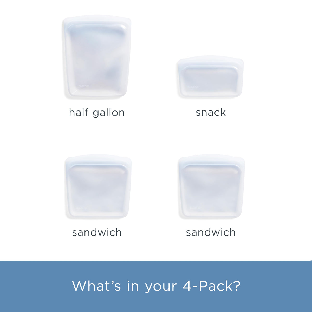 Stasher silicone bags are dishwasher safe for easy cleanup.