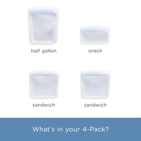 Stasher silicone bags are dishwasher safe for easy cleanup.